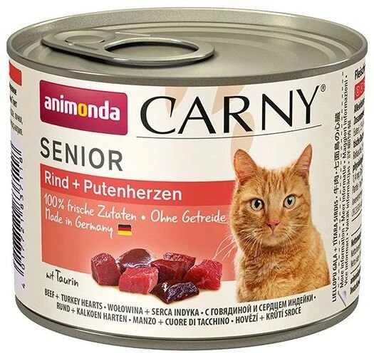 Animonda konz. kočka CARNY SENIOR hov/krůtí srdce 200