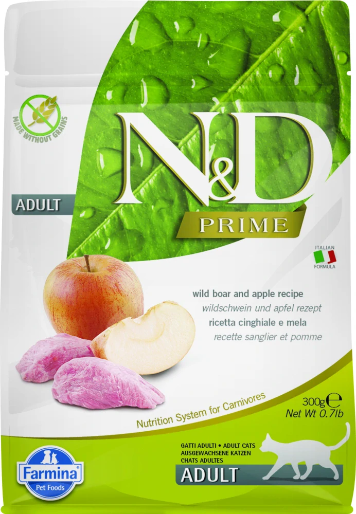 N&D PRIME CAT Adult Boar & Apple 300g