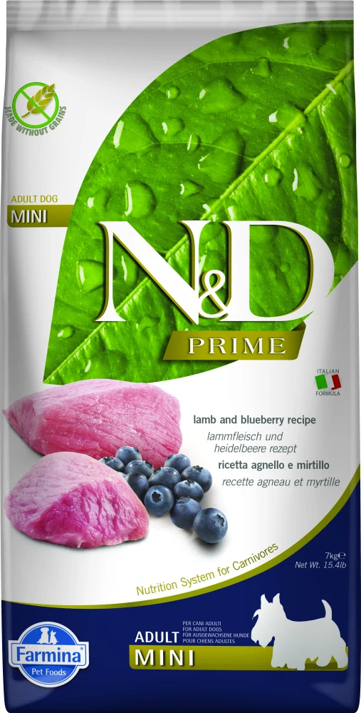 N&D PRIME DOG Adult Mini Lamb & Blueberry 7kg