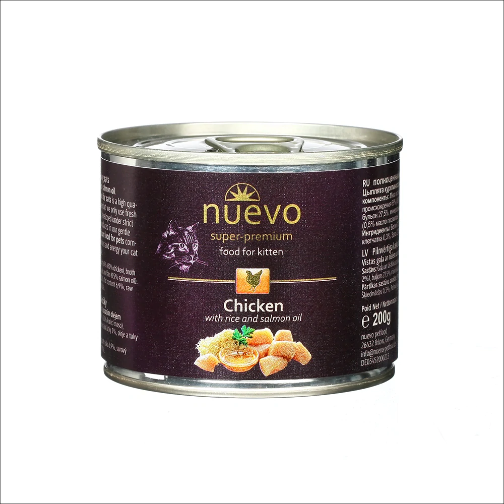 Nuevo kotě kuře a losos konz. 200g