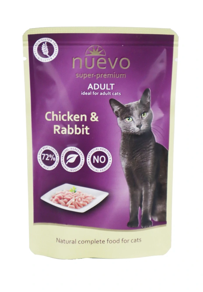 Nuevo kočka kapsa Adult Kuře a Králík 85g