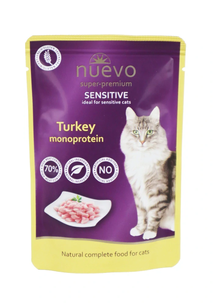 Nuevo kočka kapsa Sensitive Krůtí Monoprotein 85g