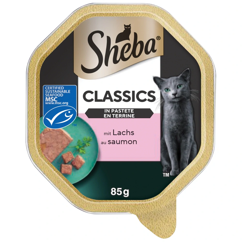 Sheba vanička Classics s lososem 85g