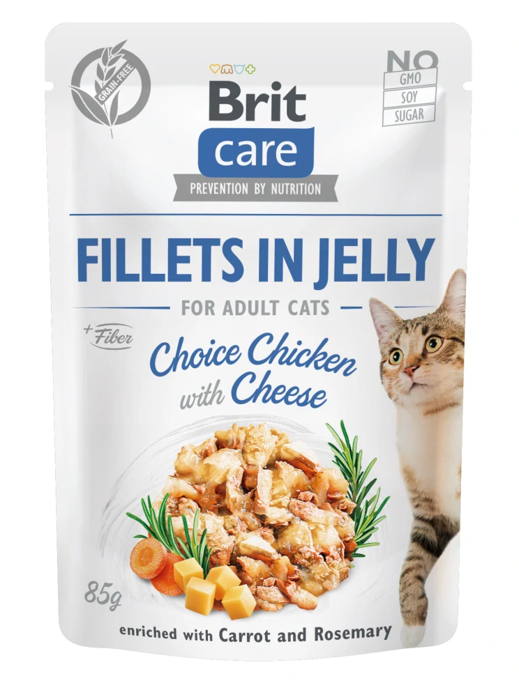 Brit Care Cat Fillets in Jelly Chicken&Cheese 85g