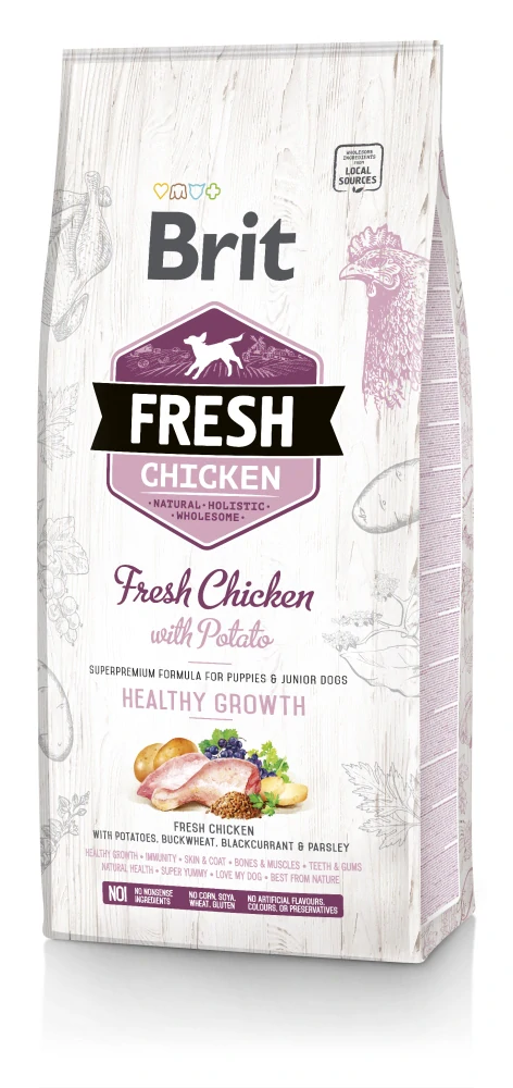 Brit Fresh Dog Chicken&Potato Puppy HealthyGrowth 12kg