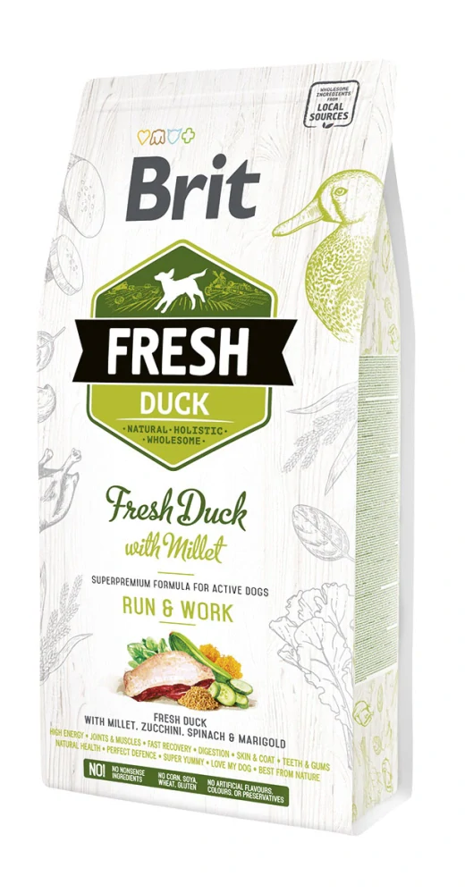 Brit Fresh Dog Duck & Millet Active Run & Work 2,5kg