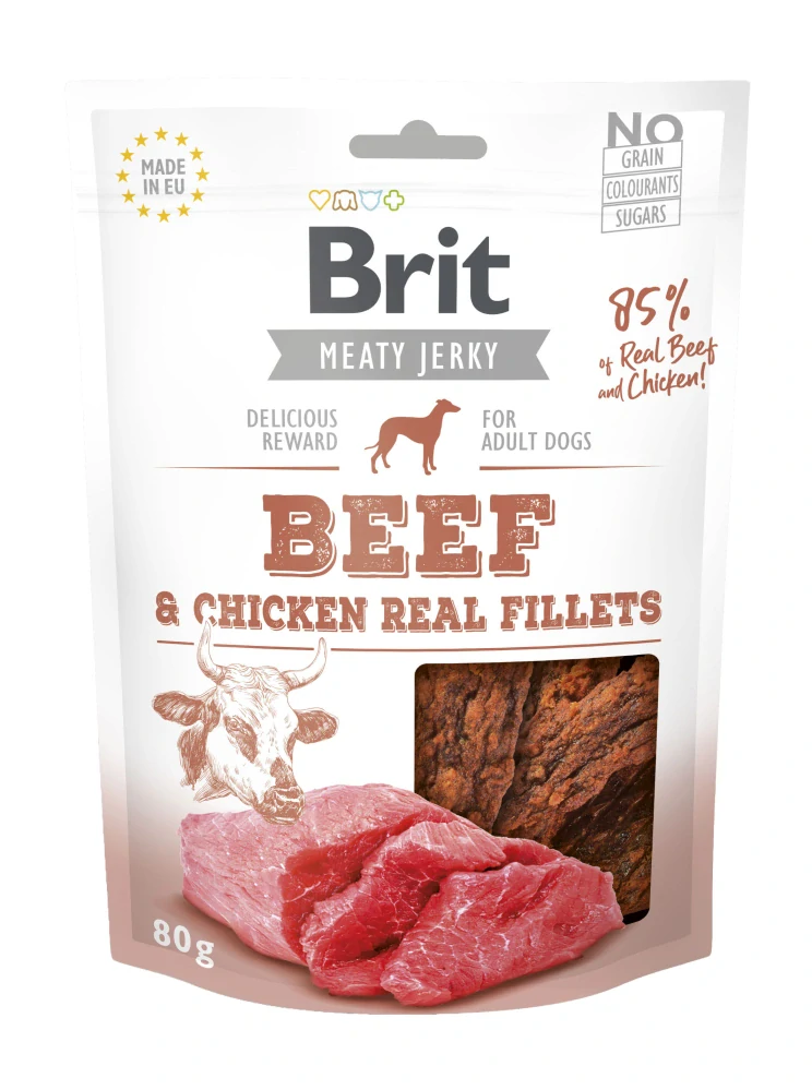 Brit Jerky Beef Fillets 80g