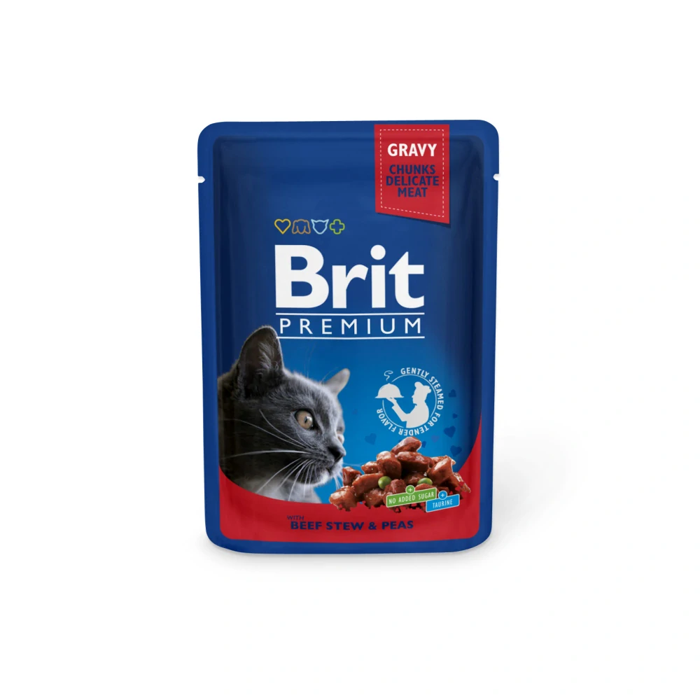 Brit Premium Cat kapsa with Beef Stew & Peas 100g