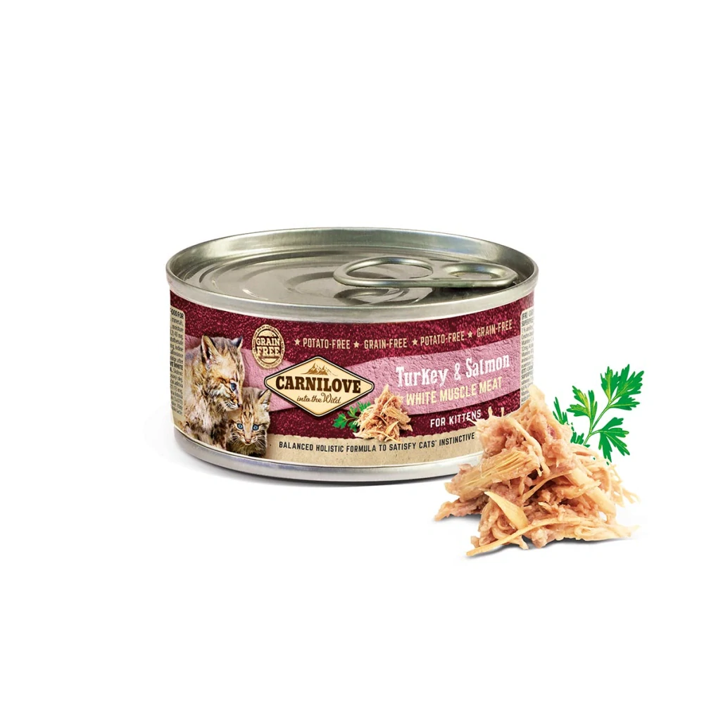 Carnilove White konz Mus Meat Turkey&Salmon Kitten100g