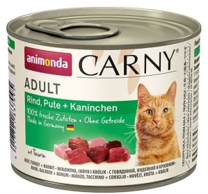 Animonda konz. kočka CARNY Adult hov/krůta/králík 200g