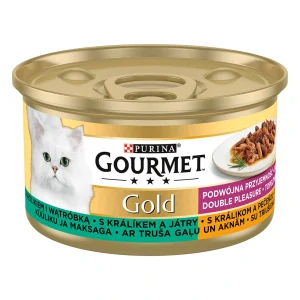 Gourmet Gold konz. kočka pašt. duš.králík a játra 85g