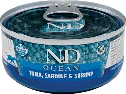 N&D CAT OCEAN Adult Tuna & Sardine & Shrimps 70g
