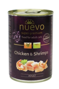 Nuevo kočka adult Kuře a krevety konz. 400g