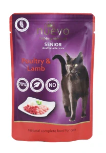 Nuevo kočka kapsa Senior Drůbeží a Jehněčí s rýží 85g