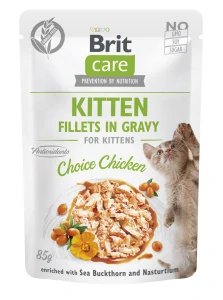 Brit Care Cat Fillets in Gravy Kitten Choi.Chicken 85g