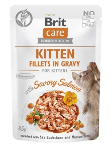 Brit Care Cat Fillets in Gravy Kitten Savor.Salmon 85g