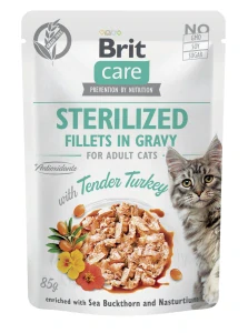 Brit Care Cat Fillets in Gravy Steril. Tend.Turkey 85g
