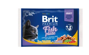Brit Premium Cat kapsa Fish Plate 400g (4x100g)