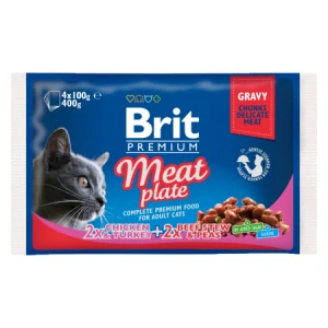 Brit Premium Cat kapsa Meat Plate 400g (4x100g)