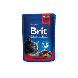 Brit Premium Cat kapsa with Beef Stew & Peas 100g