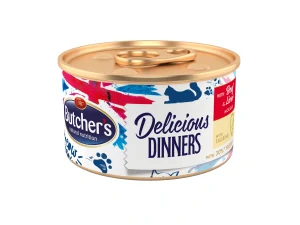 Butcher's Cat Delic.Dinners hovězí+játra konz. 85g